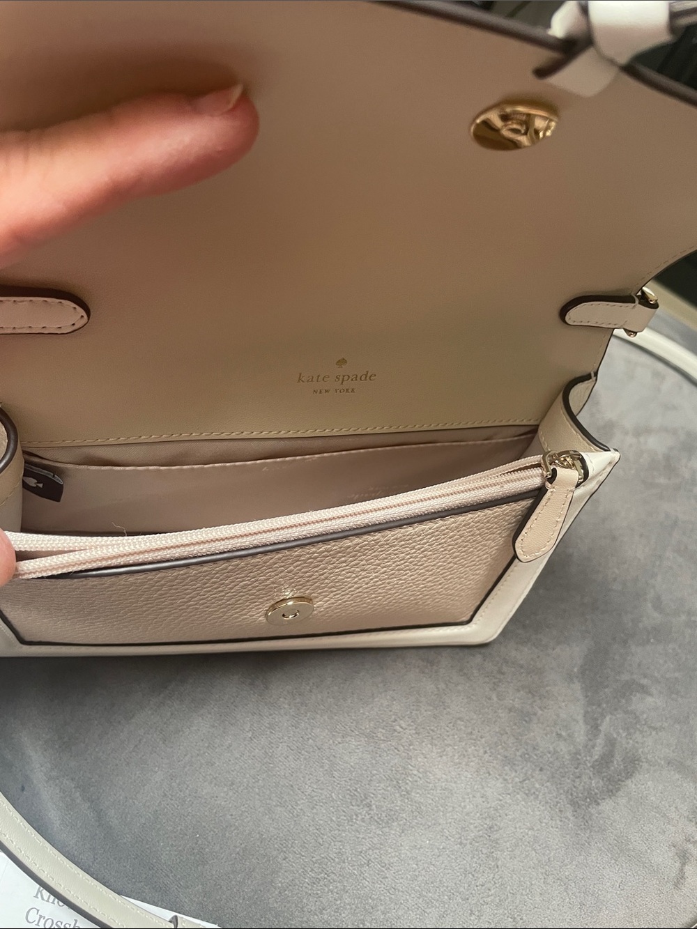 Small kate spade Cream and White Leather Tassel Crossbody - Picture 6 of 11